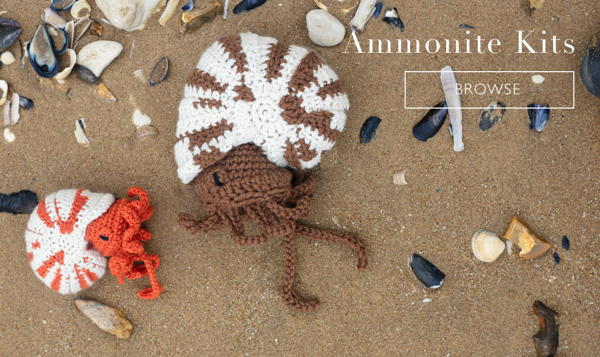 Ammonite kits crochet pattern toft fossils
